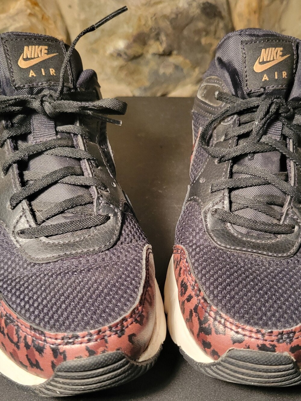 Nike Air Max SC DQ2785-010 Women's Size 8 Black Rose Gold Leopard Print Shoes
